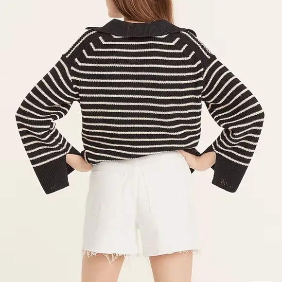 J. Crew High-rise denim short in white