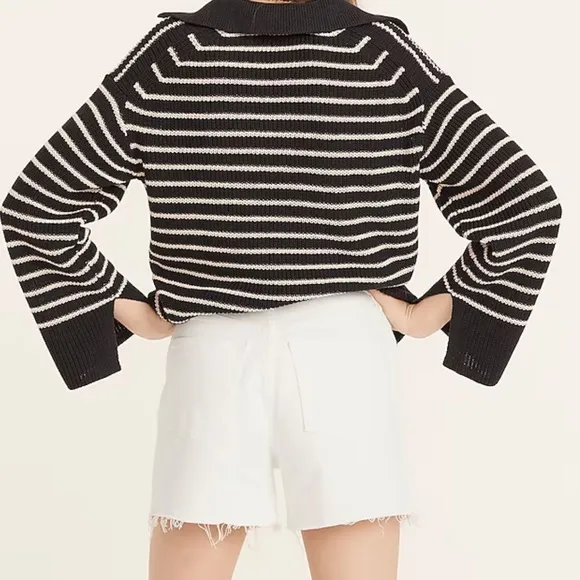 J. Crew High-rise denim short in white