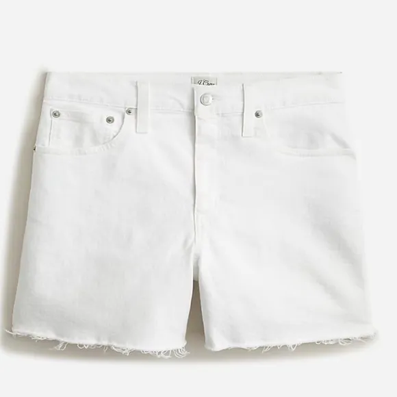 J. Crew High-rise denim short in white