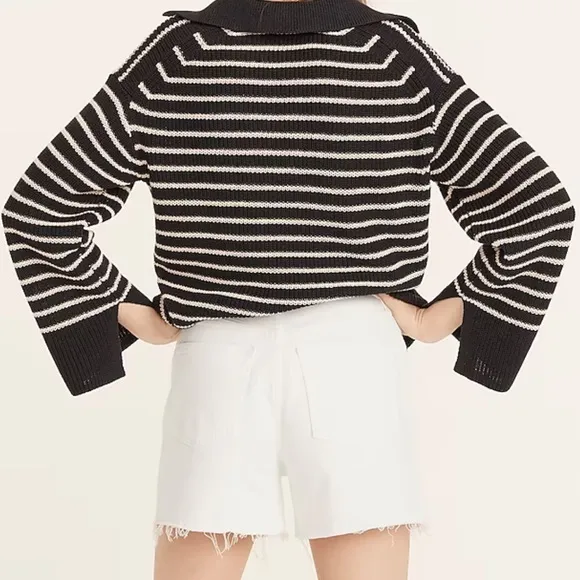 J. Crew High-rise denim short in white