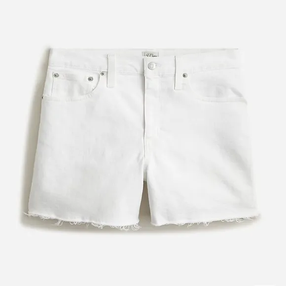J. Crew High-rise denim short in white