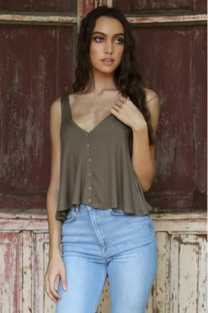 JACIE BUTTON DOWN CAMI TANK