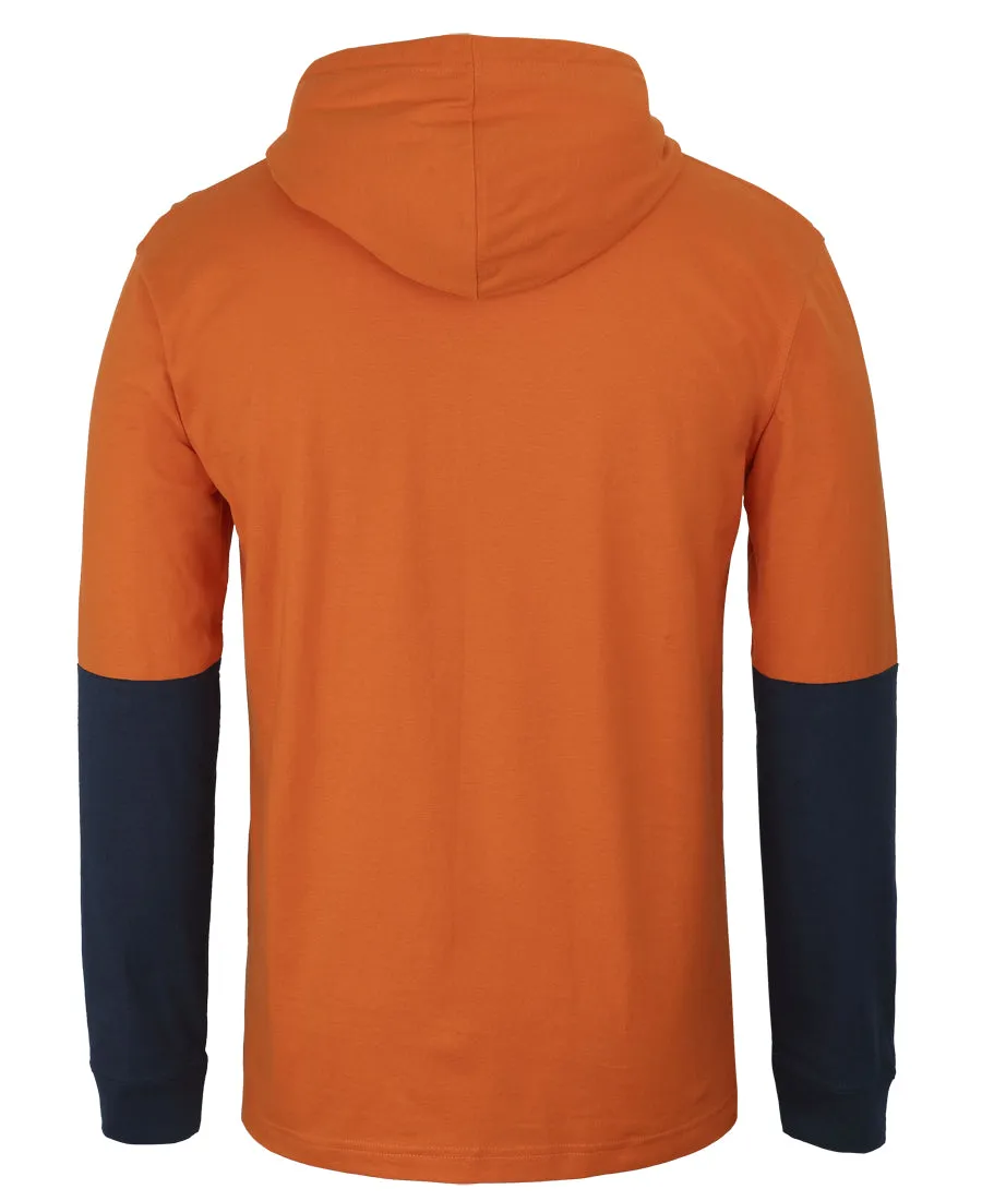 JB's Wear Hi Vis L/S Cotton Tee With Hood - 6HCTL