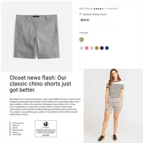 J.CREW CHINO SHORTS