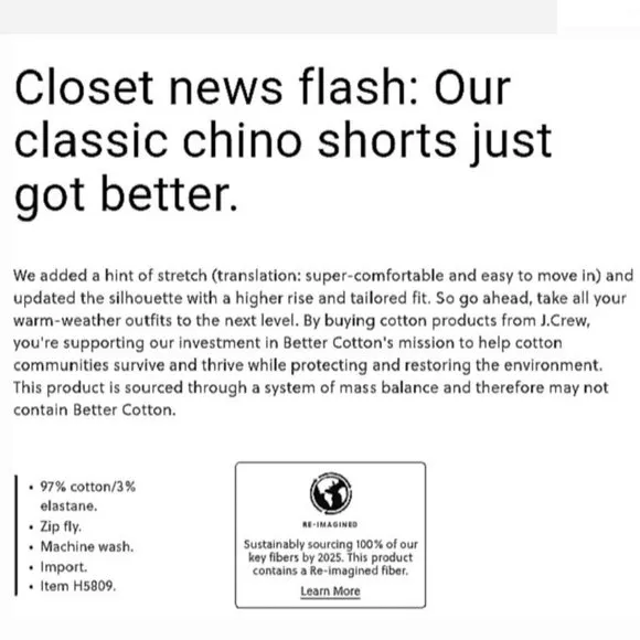 J.CREW CHINO SHORTS