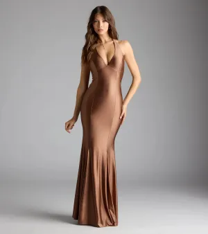 Jen V-Neck Halter Mermaid Formal Dress