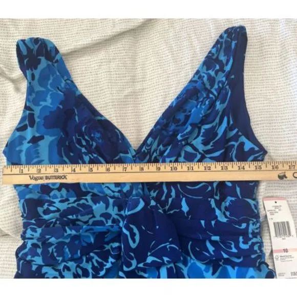 Jones New York Womens Poly/spandex Printed Dress Blue Size 10