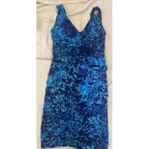 Jones New York Womens Poly/spandex Printed Dress Blue Size 10