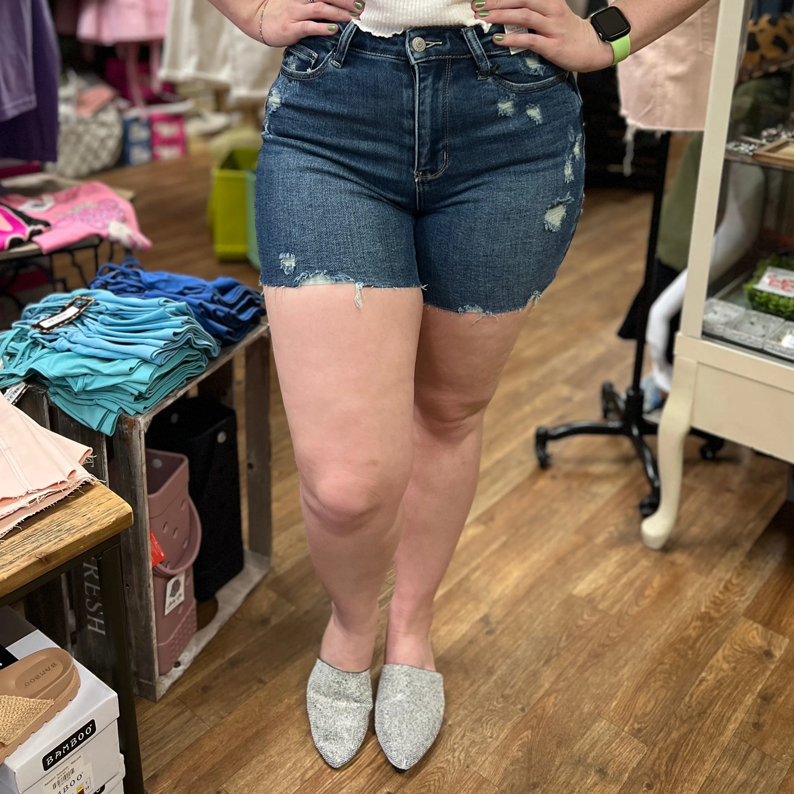 Judy Blue High-Rise Cut Off Denim Shorts