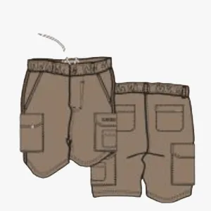 Kakiebos Mens 14Cm Elasticated Shorts Khaki