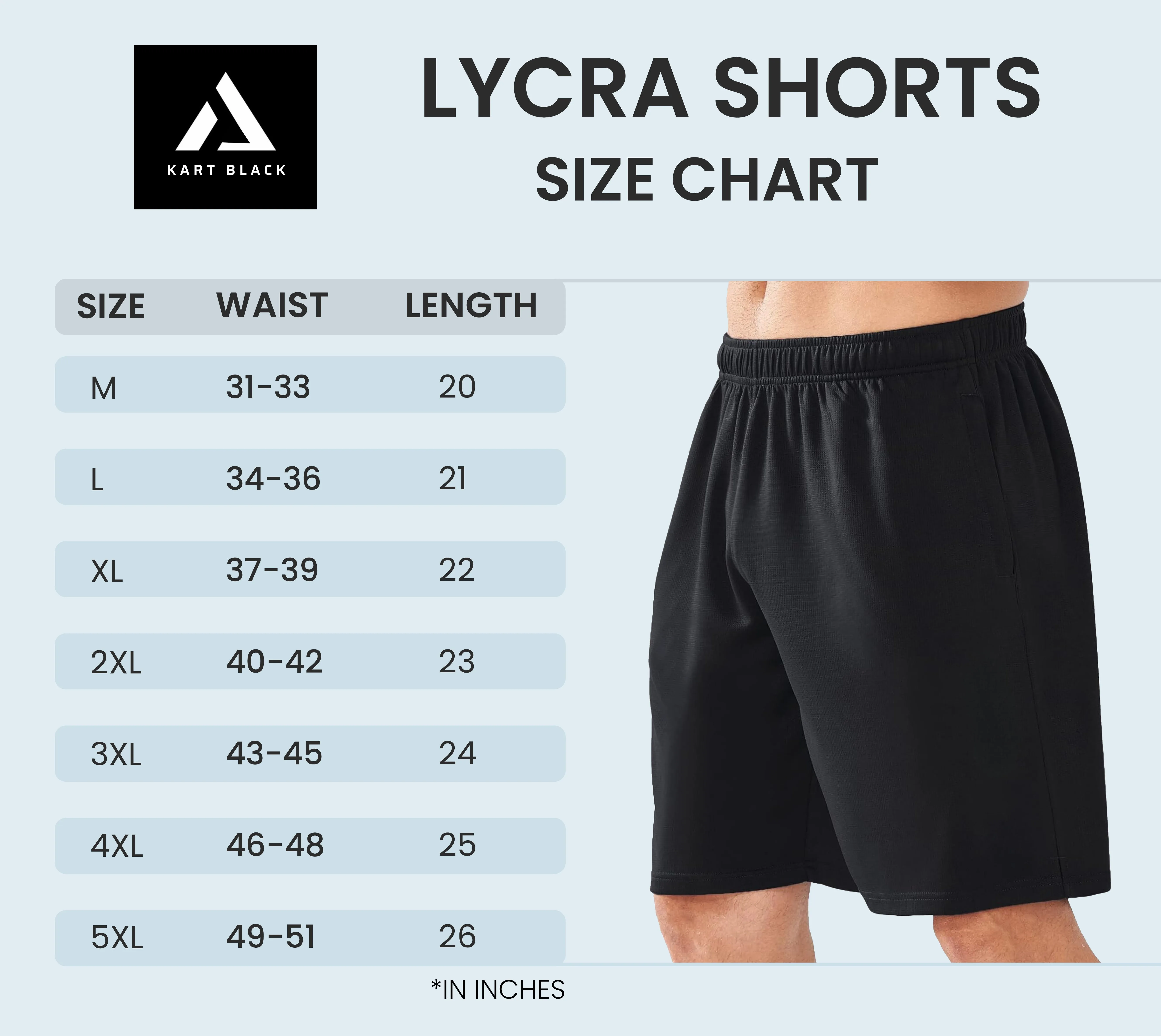 Kart Black Men's Active Wear Lycra Polyester Shorts | Dbl Line