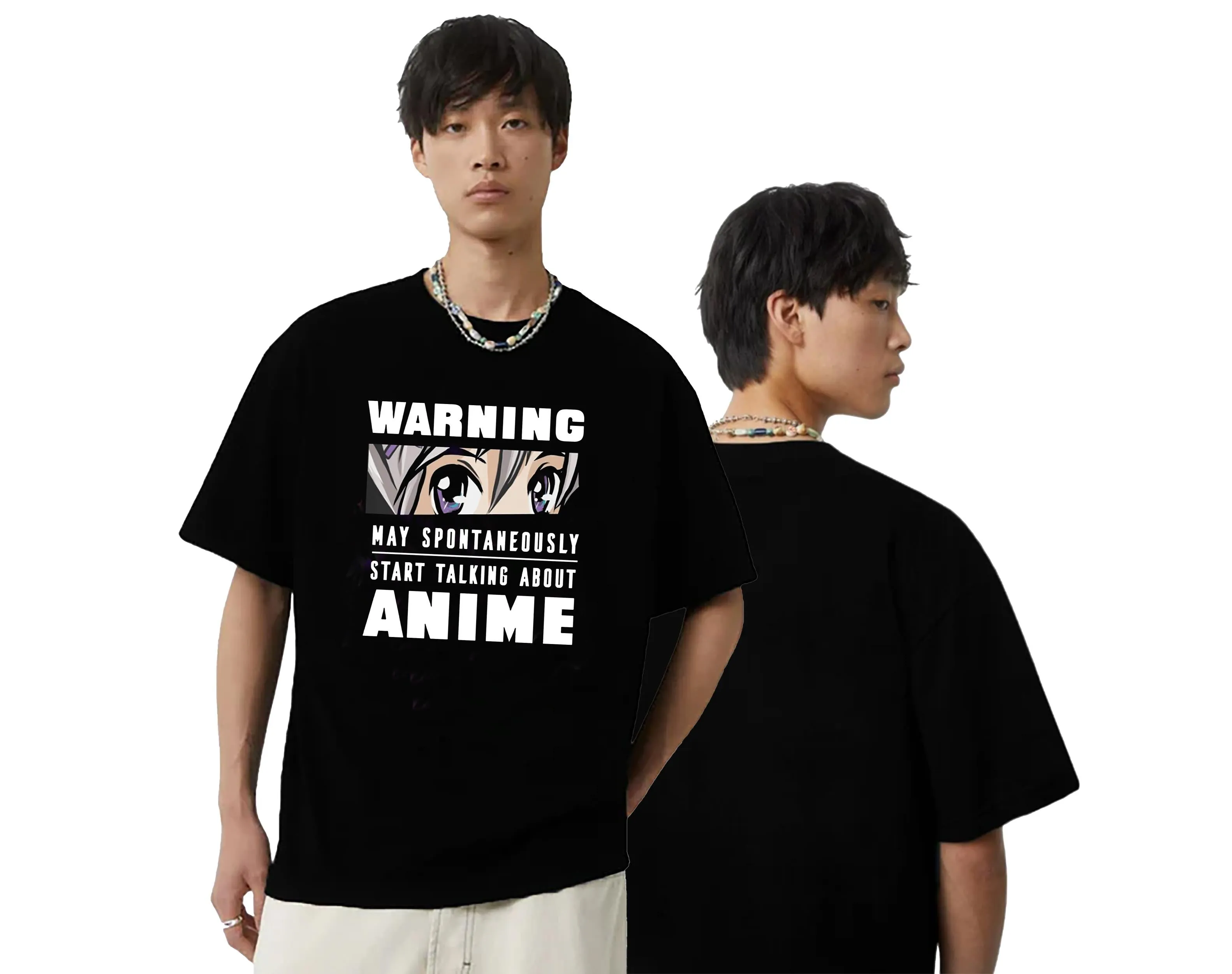 KART BLACK Men's & Women's Anime Over Sized  Printed T-Shirts T-Shirts | (MT - ANIME - WARNING)