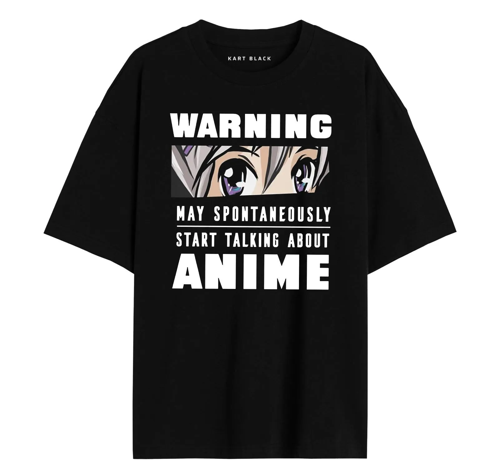 KART BLACK Men's & Women's Anime Over Sized  Printed T-Shirts T-Shirts | (MT - ANIME - WARNING)
