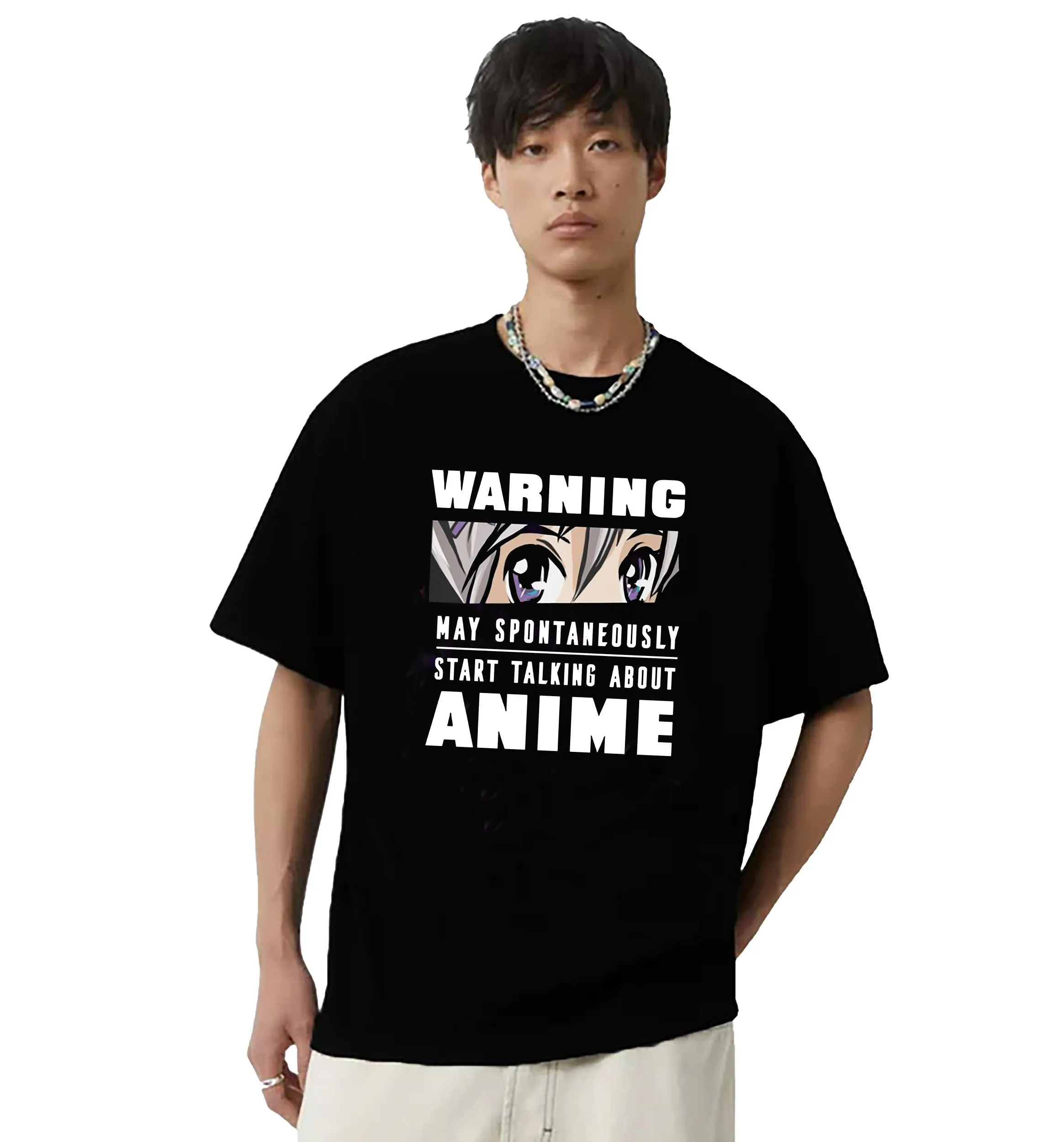 KART BLACK Men's & Women's Anime Over Sized  Printed T-Shirts T-Shirts | (MT - ANIME - WARNING)