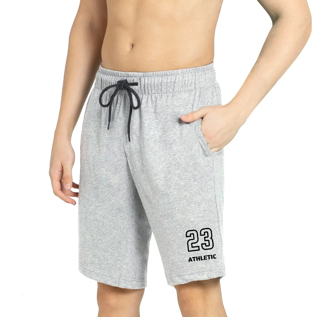 Kart Black Men's Knee Length Loopknitt Fabirc Cotton Shorts (Pack Of 3) | NVY-87_GRY-23_ANDRA-FTBALL