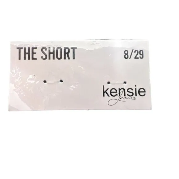 Kensie Womens Dark Wash Distressed Roll Cuffed Bermuda Jean Shorts Sz 8 NWT