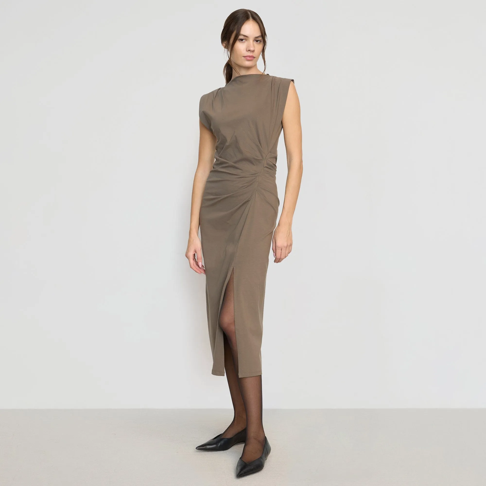 Khelan Sculpted Ruched-Waist Dress