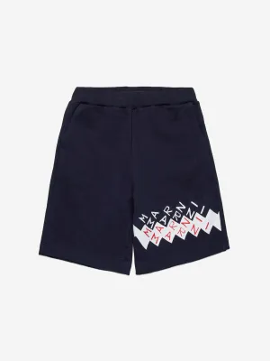 Kids Zigzag Logo Shorts in Navy