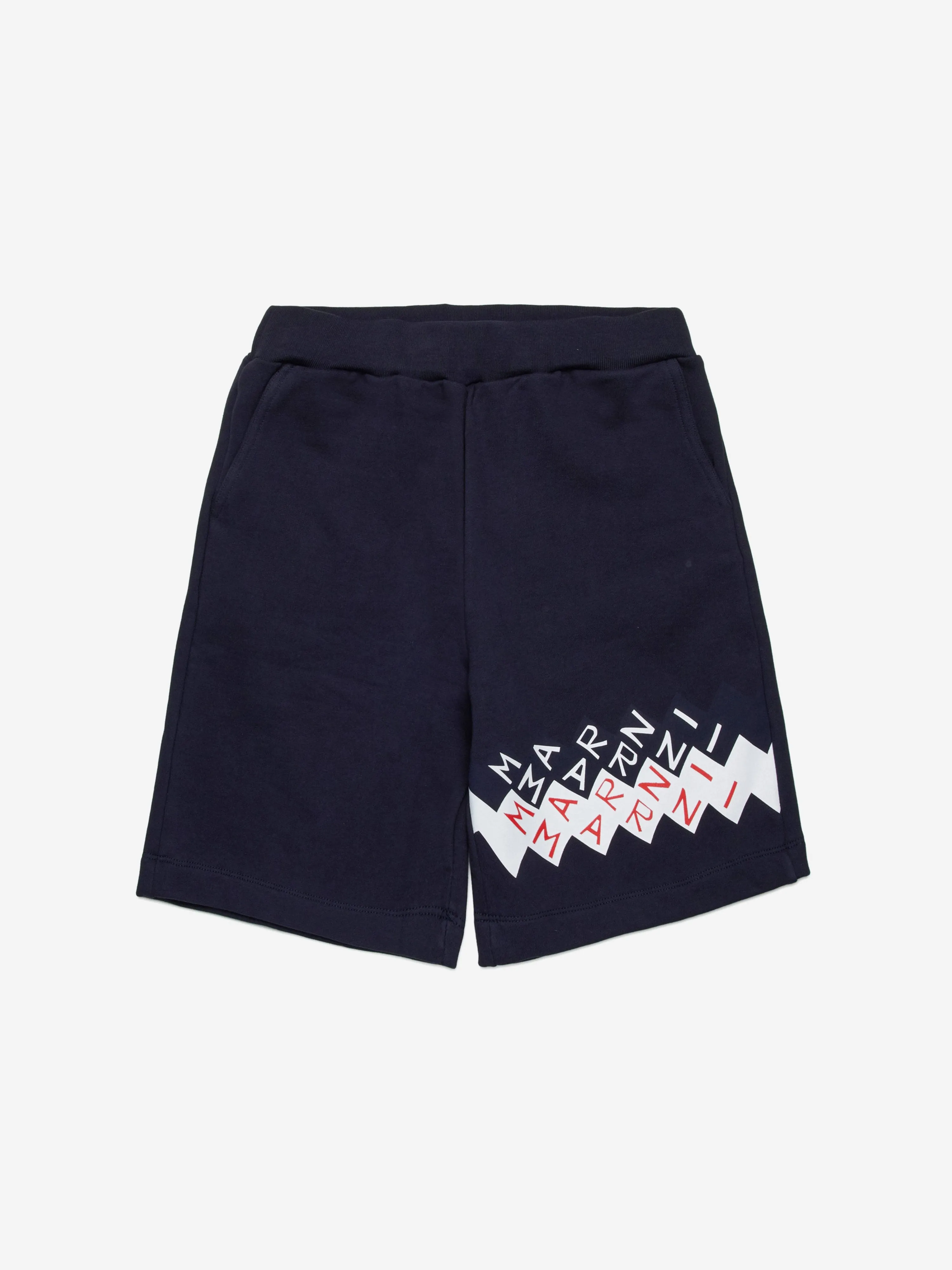 Kids Zigzag Logo Shorts in Navy
