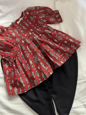 Klingaru Girl Dhoti Set - Maroon Meen