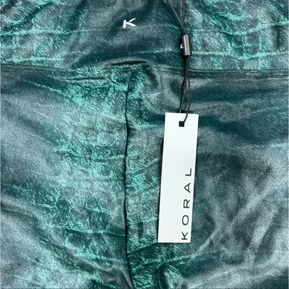 Koral Slalom High-Rise Infinity Shorts in Duffle Green Caiman Size Small