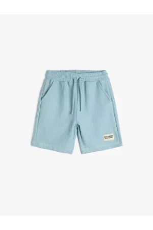 Koton Boy's Basic with Textured Pockets and Tie Waist  Shorts