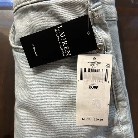 Lauren Ralph Lauren High Rise Frayed Hem Stretch Denim Shorts