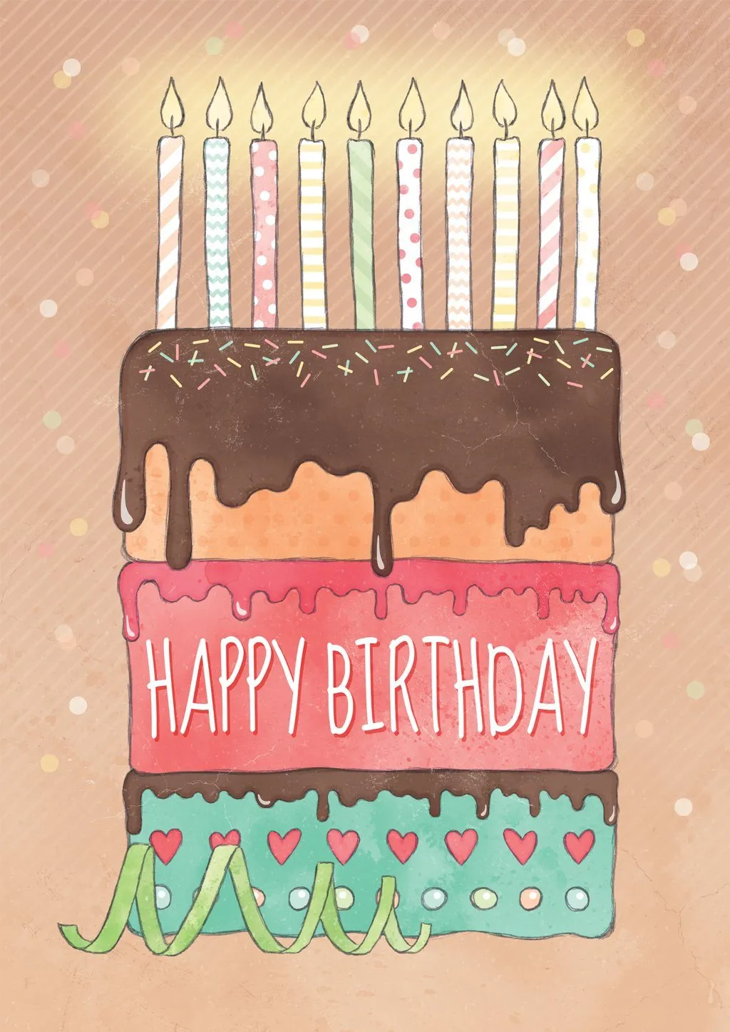 'Layered Cake' Birthday Card
