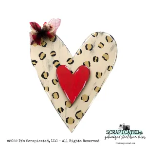 Layered Heart - Leopard & Red