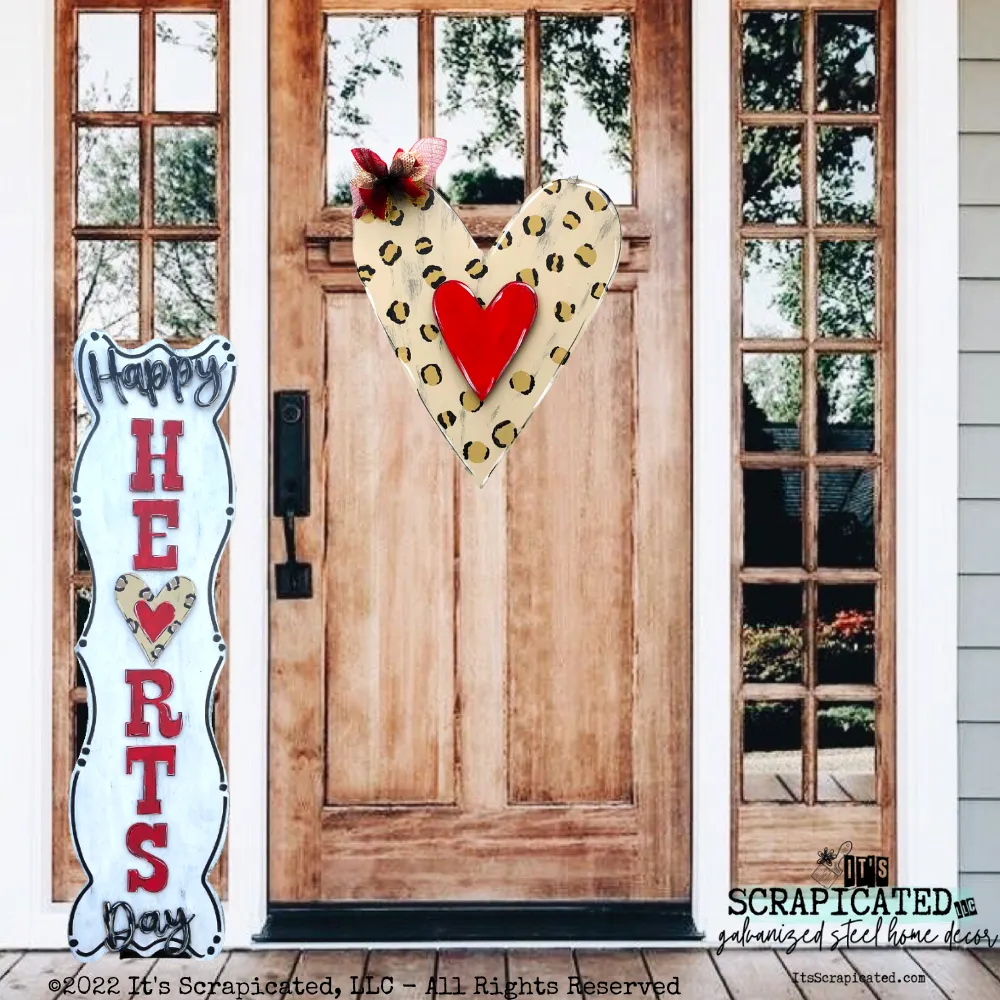 Layered Heart - Leopard & Red