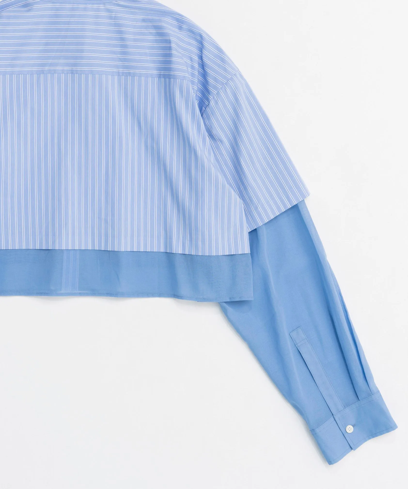 Layered Sheer Fabric Short Length Shirt