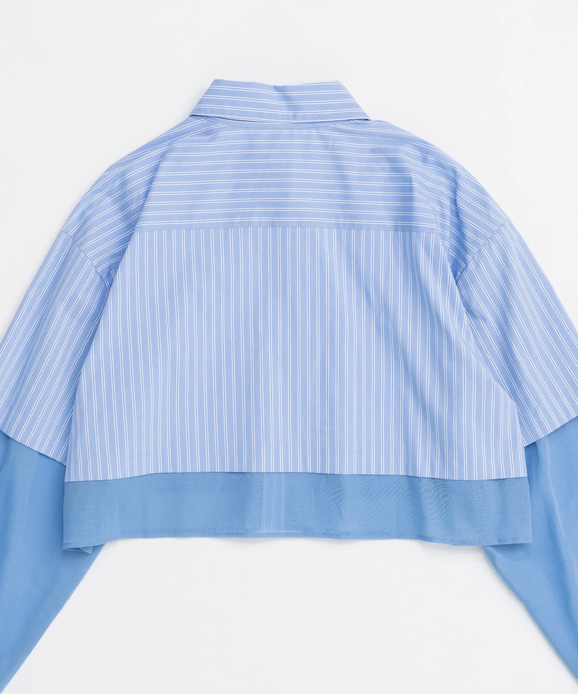 Layered Sheer Fabric Short Length Shirt