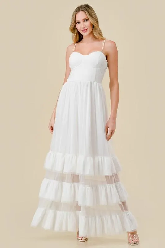 Layered Tulle Maxi Dress