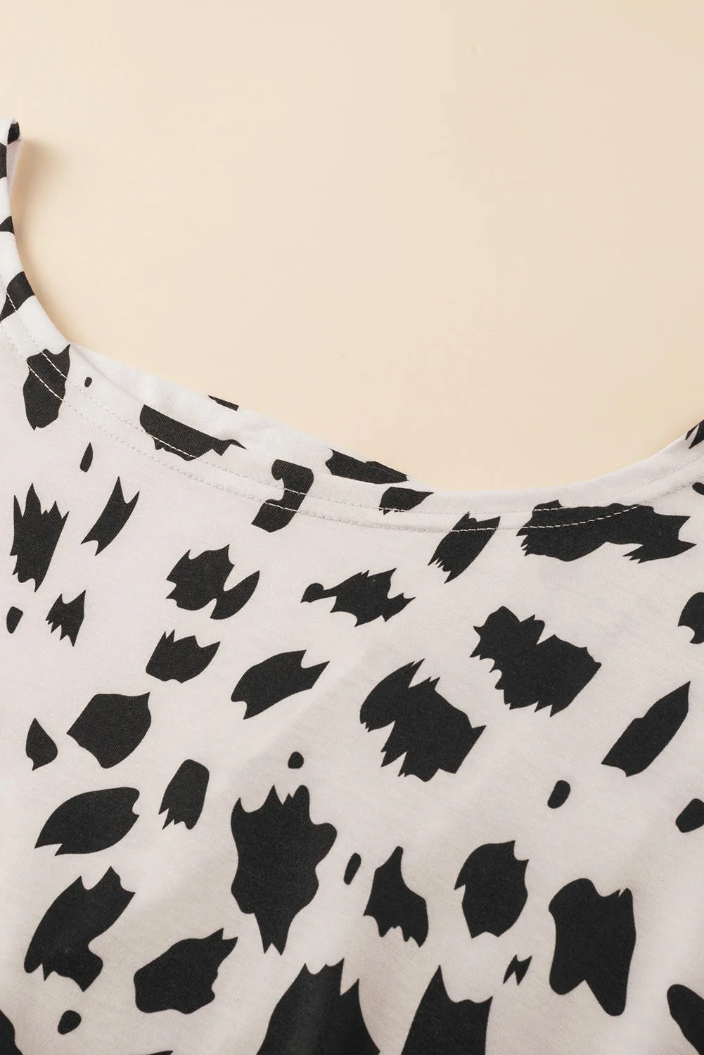 Leopard Batwing Sleeve Twist Back Top