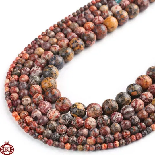 Leopard Jasper Beads Smooth Round
