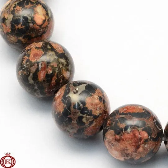 Leopard Jasper Beads Smooth Round