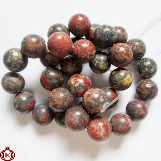 Leopard Jasper Beads Smooth Round