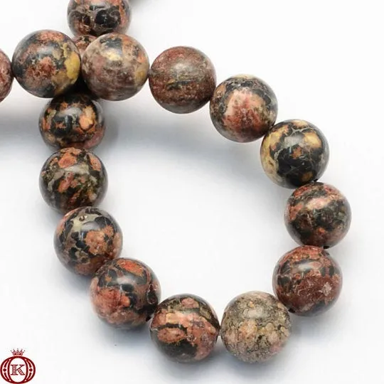 Leopard Jasper Beads Smooth Round