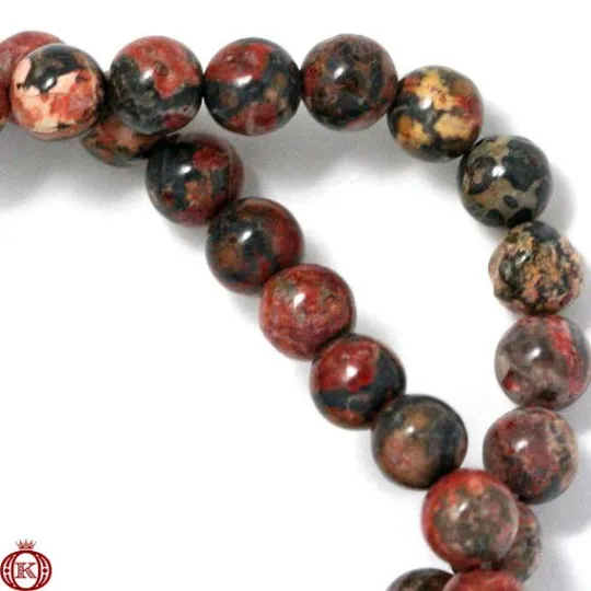 Leopard Jasper Beads Smooth Round