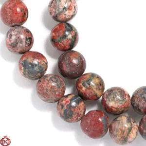 Leopard Jasper Beads Smooth Round