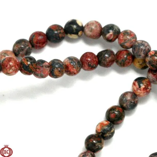 Leopard Jasper Beads Smooth Round