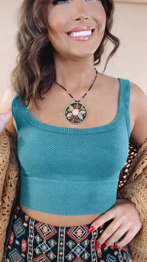 Less Is More Crop Tank, teal