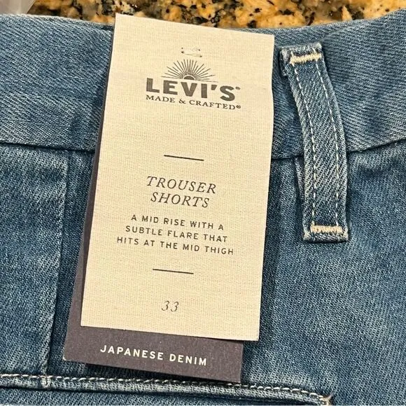 LEVI’S Made &amp; Crafted Trouser Jean Short Size 33/16 Japanese Denim