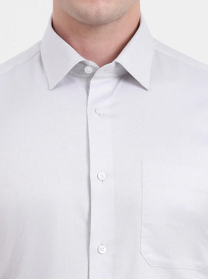 Light Grey Solid Regular Fit Formal Shirt | JadeBlue