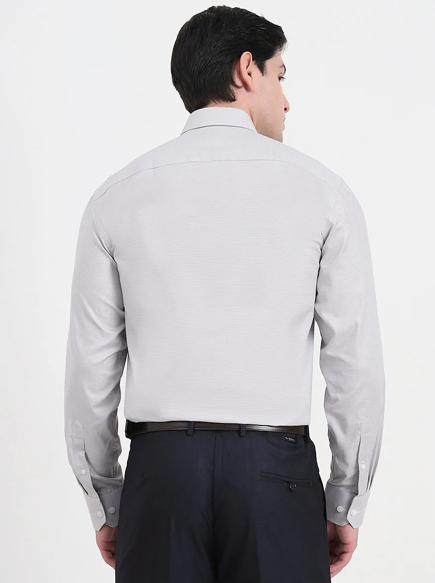 Light Grey Solid Regular Fit Formal Shirt | JadeBlue