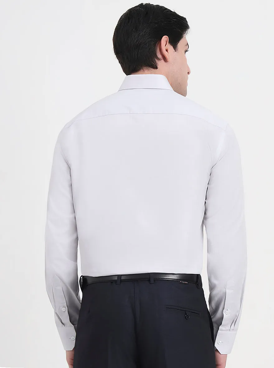 Light Grey Solid Regular Fit Formal Shirt | JadeBlue