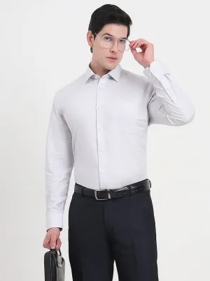 Light Grey Solid Regular Fit Formal Shirt | JadeBlue