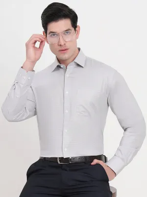 Light Grey Solid Regular Fit Formal Shirt | JadeBlue