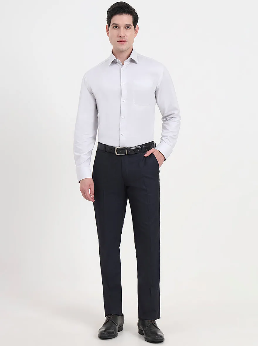 Light Grey Solid Regular Fit Formal Shirt | JadeBlue