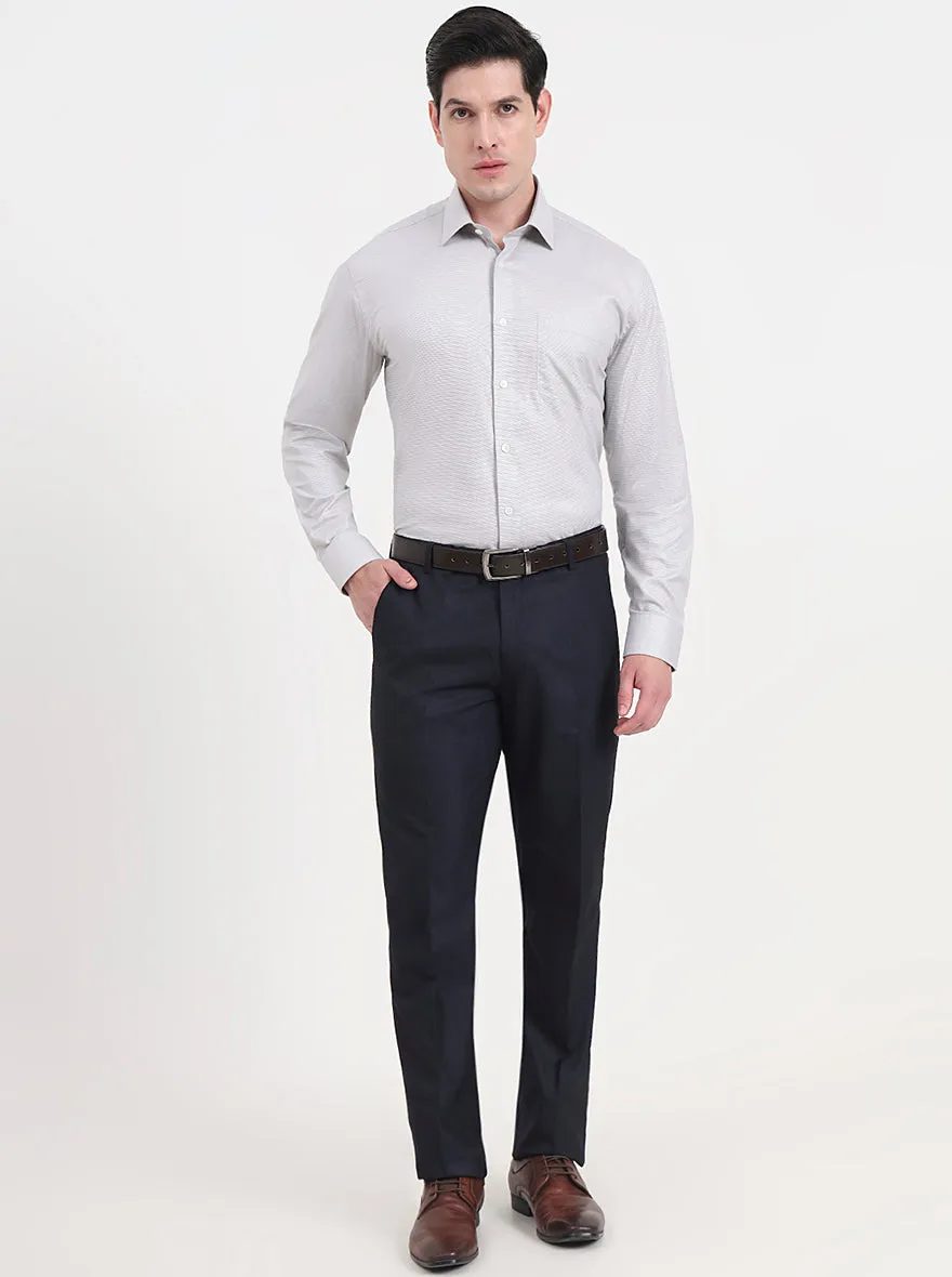 Light Grey Solid Regular Fit Formal Shirt | JadeBlue